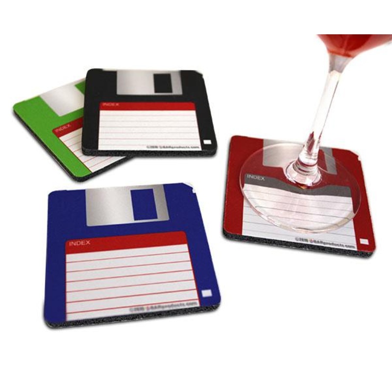 Floppy Disk Foam Kolorcoat Coaster- 3.5 inch Square