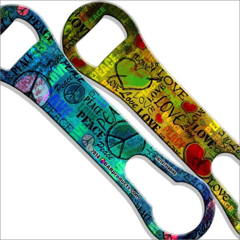 Grungy Love and Peace – Kolorcoat V-Rod Bottle Opener