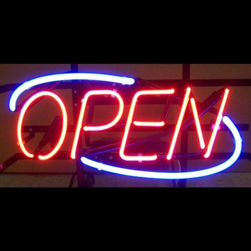 NEON Sign – Open Blue Border