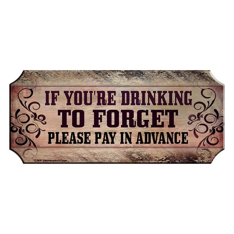 Pay in Advance – Wood Plaque Kolorcoat Bar Sign