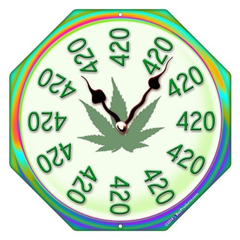 The It’s 420 Somewhere Clock – Kolorcoat Metal Bar Sign
