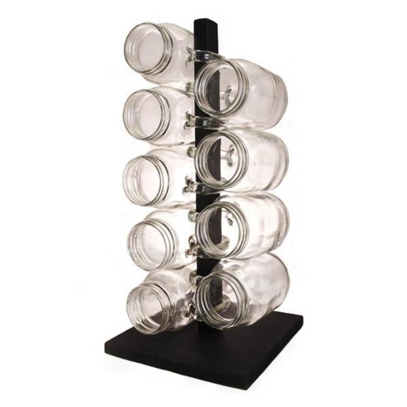 Wood Mug Rack|Natural Wood|Black Finish