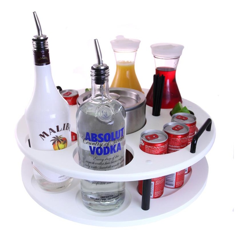 18 inch Plastic Bottle Service Tray – Holds 2 Bottles