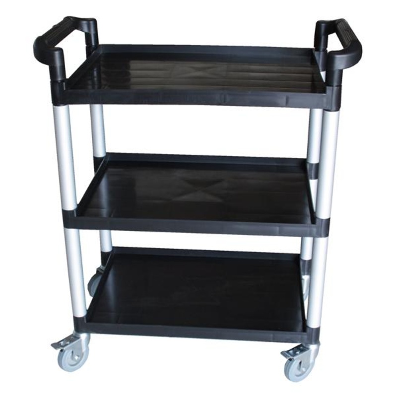 BarConic 3 Tier Bus Cart- Black Plastic
