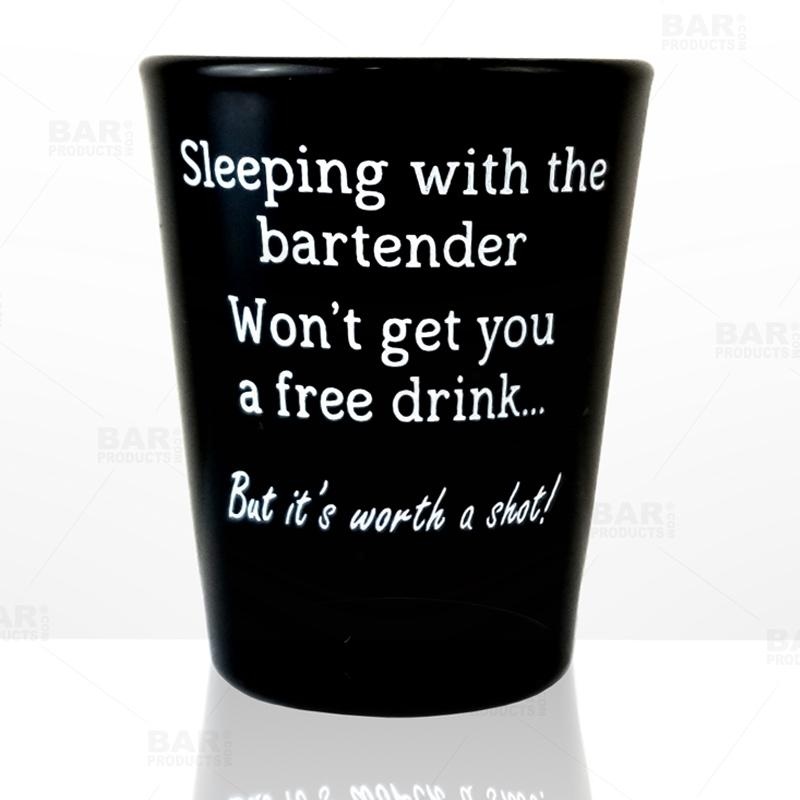 BarConic Black Shot Glass – Worth a Shot – 1.75 Ounce