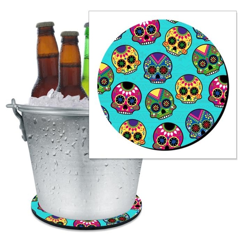 Beer Bucket Coaster – Sugar Skulls (Serveral Colors Available)