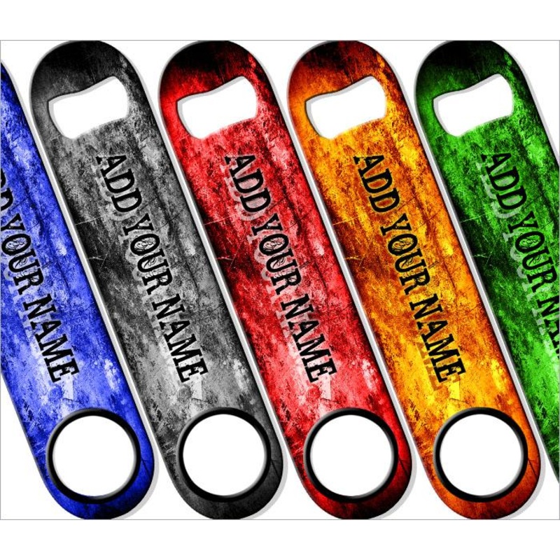 Grunge SPEED Bottle Opener  Several Color Options – ADD YOUR NAME
