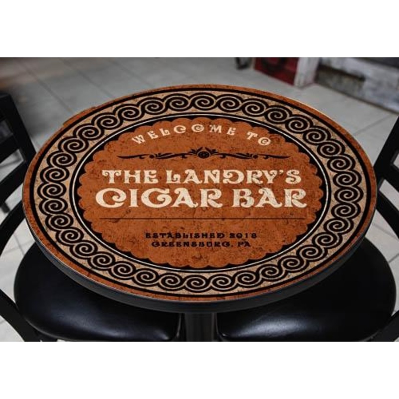 Wooden Table Top – CUSTOMIZABLE Cigar Bar Design – Two Sizes Available