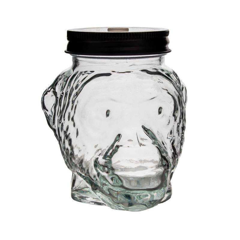 BarConic Monkey Mason Jar w/ Metal lid