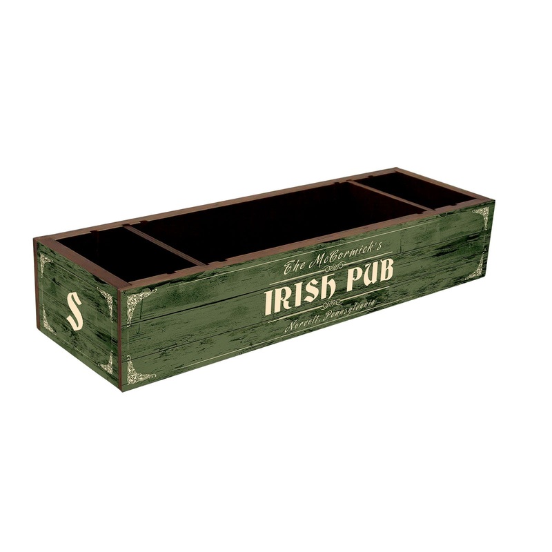 Custom Wooden Condiment Caddy – Irish Pub