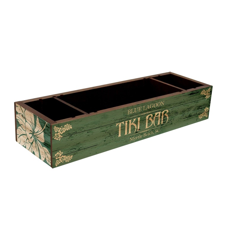 Custom Wooden Condiment Caddy – Tiki Bar