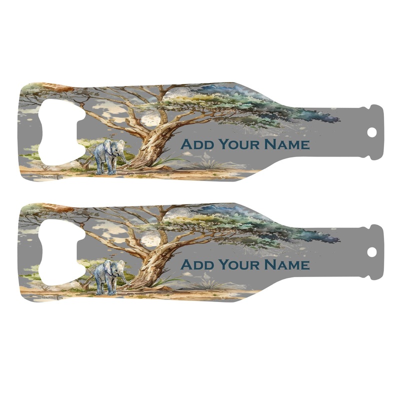 Customizable Bottle Shaped Bottle Opener – Add Your Name – Safari