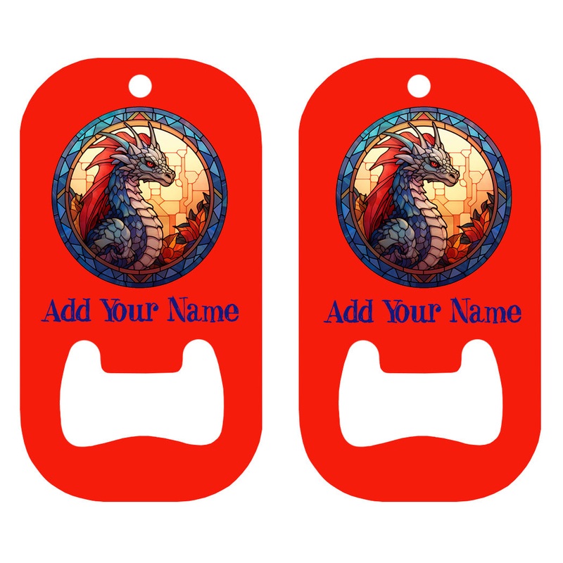 Customizable Dog Tag Bottle Opener – Add Your Name – Dragon