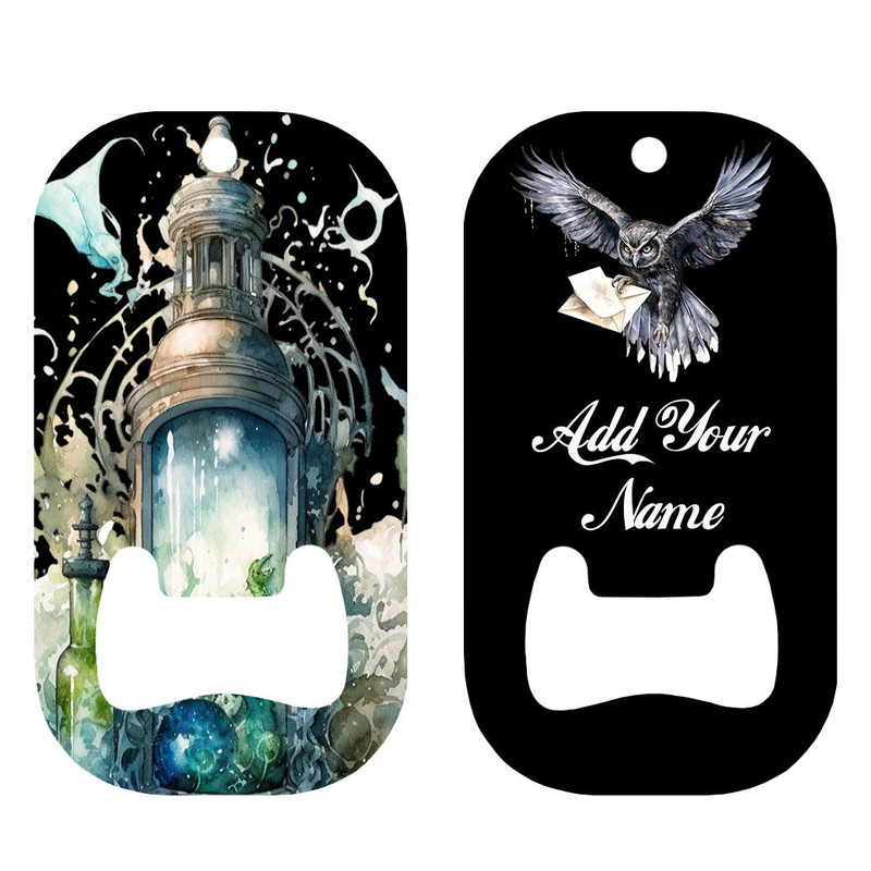 Customizable Dog Tag Bottle Opener – Add Your Name – Owl Magic