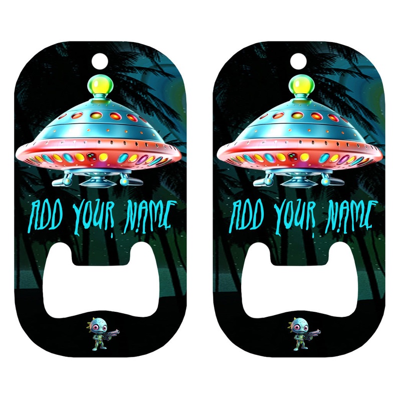 Customizable Dog Tag Bottle Opener – Add Your Name – UFO