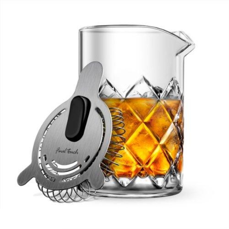 Final Touch Diamond Pattern Mixing Pitcher & Strainer