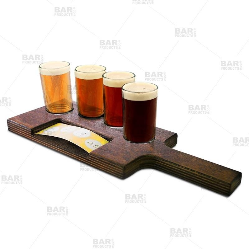 Flight Tray Beer Sampler Paddle with Paper Insert Slot  4 Recessed Holes
