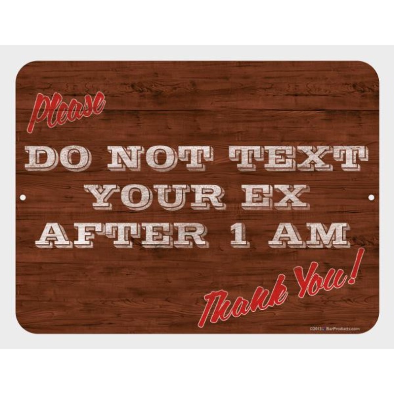 Kolorcoat Metal Bar Sign – Text Your Ex