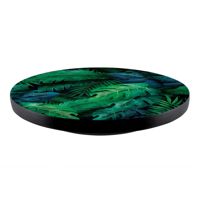 Tropical Green Leaves Design Lazy Susan – 3 Different Sizes – For Kitchen Table Top – Handcrafted in USA