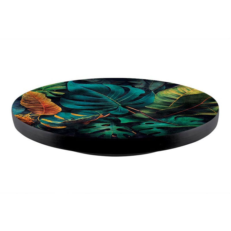 Tropical Leaves Design Lazy Susan – 3 Different Sizes – For Kitchen Table Top – Handcrafted in USA