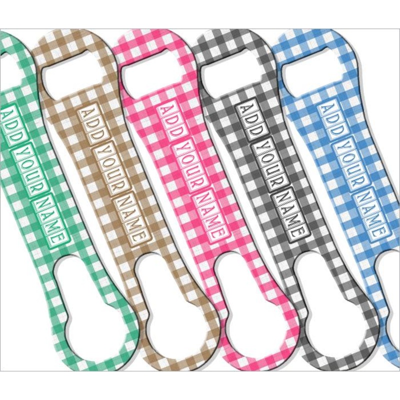 V-ROD Bottle Opener  CUSTOMIZABLE Plaid Pattern  Several Color Options