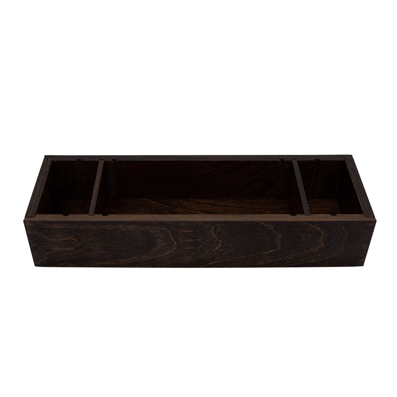 Wooden Condiment Caddy – Dark Stain