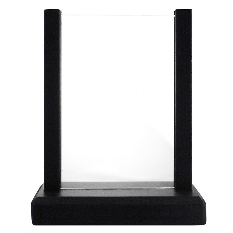Wooden Table Stand for Flyers, Menus and Events  6.75 x 4.5 Double Sided View – Black Frame