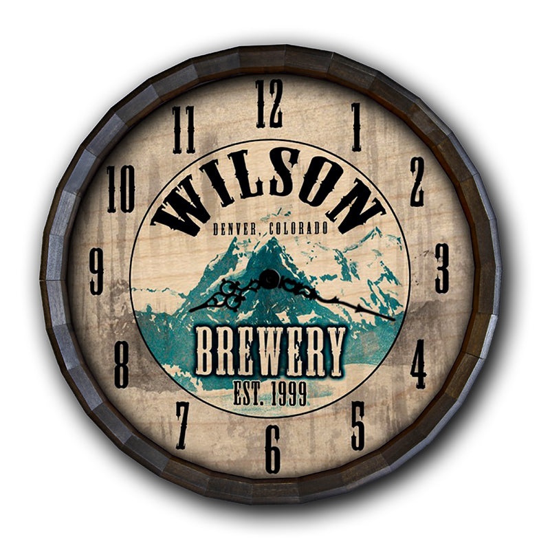 Brewery – Custom Wood Barrel Top Clock