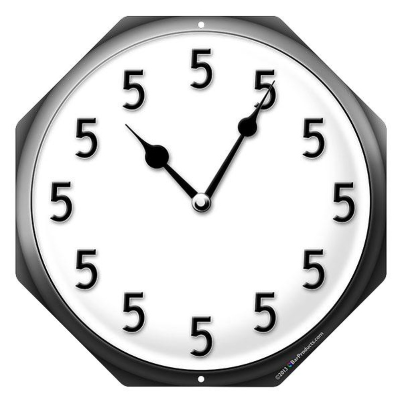 Kolorcoat Metal Bar Sign – The It’s 5 O’Clock Somewhere Clock