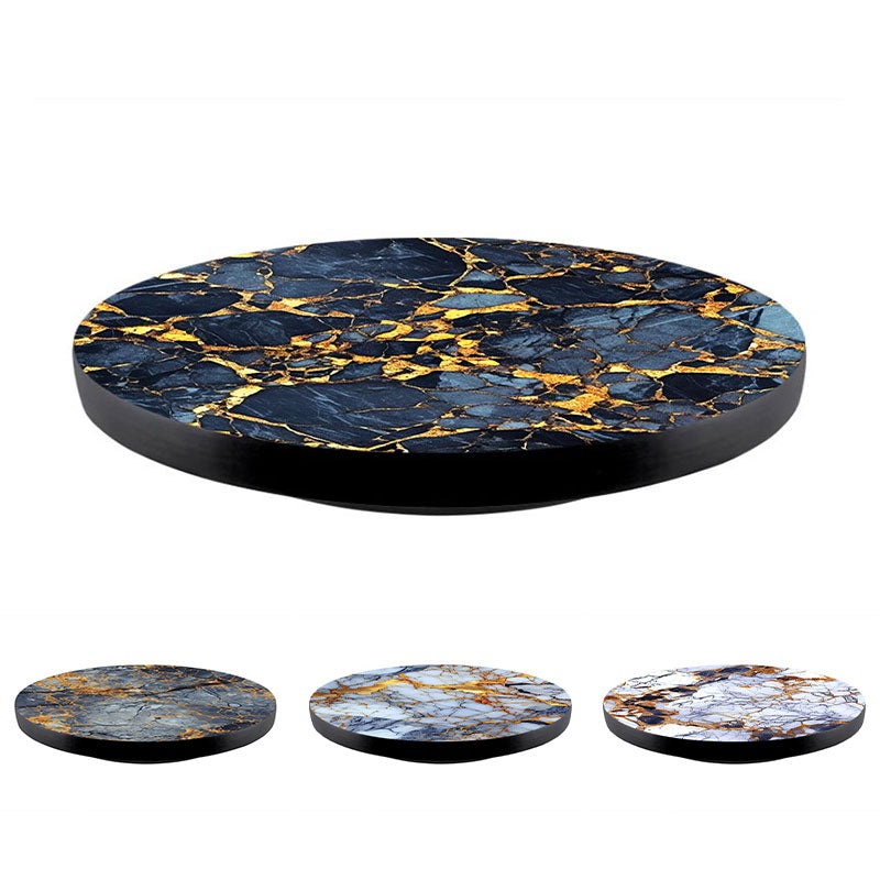 Marble W/ Gold Designs Lazy Susan – 3 Different Sizes – For Kitchen Table Top – Handcrafted in USA