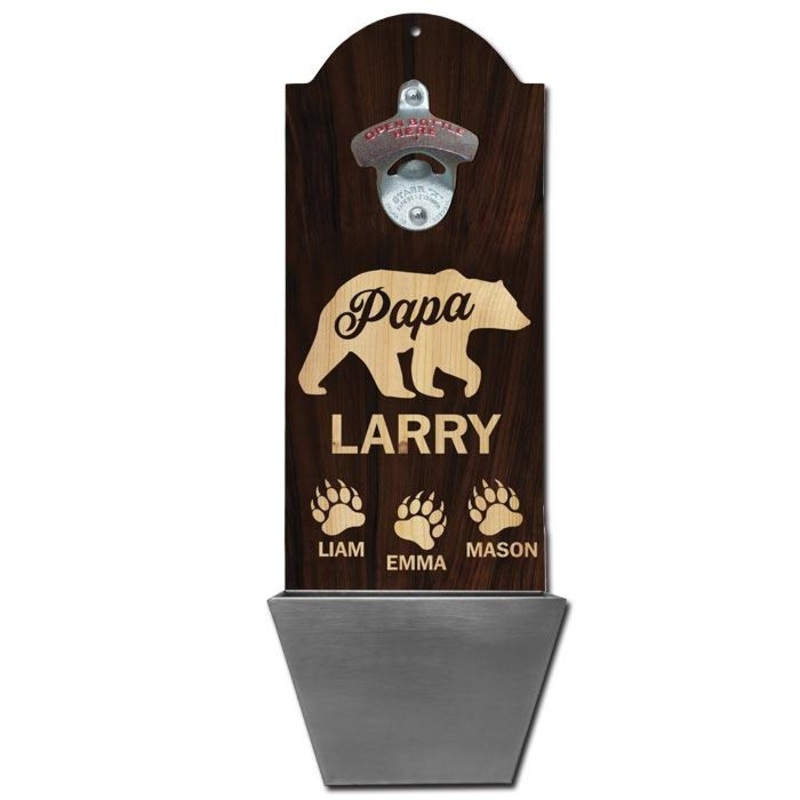 Round Top Plaque with Cap Catcher – Papa Bear – Custom