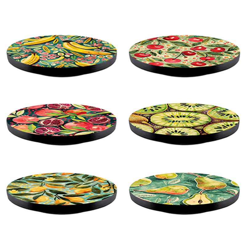 Watercolor Fruit Designs Lazy Susan – 3 Different Sizes – For Kitchen Table Top – Handcrafted in USA