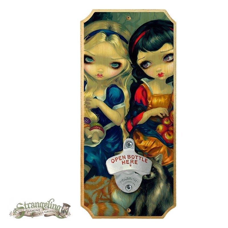 Wood Plaque Wall Mounted Bottle Opener – Alice