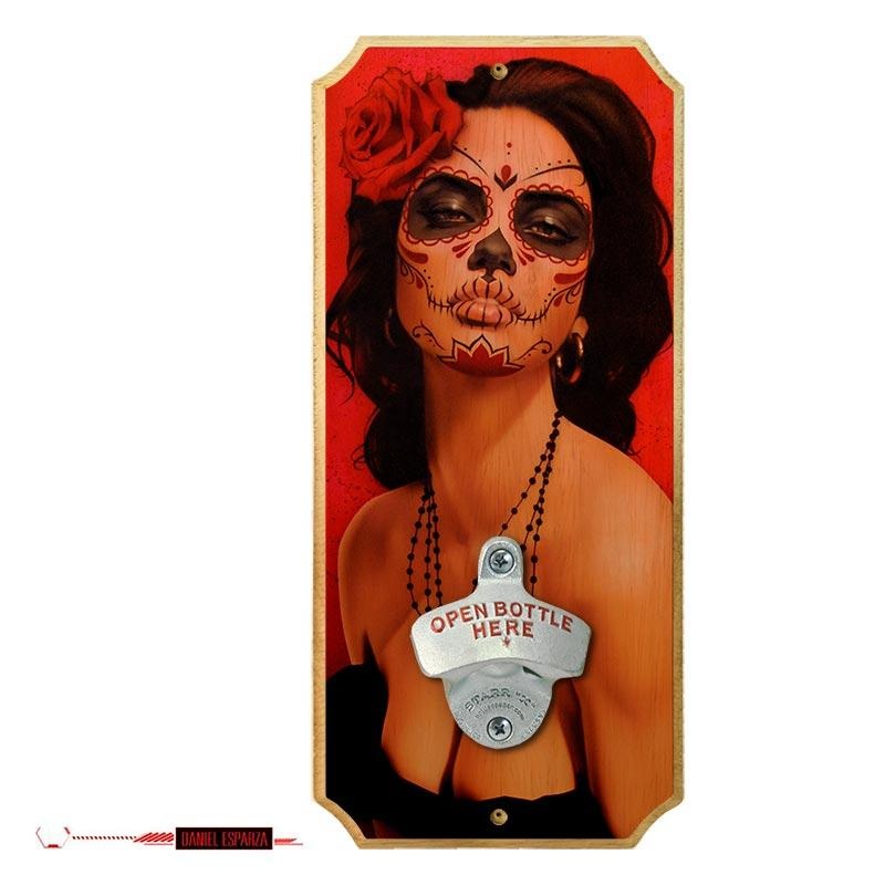 Wood Plaque Wall Mounted Bottle Opener – Isabella