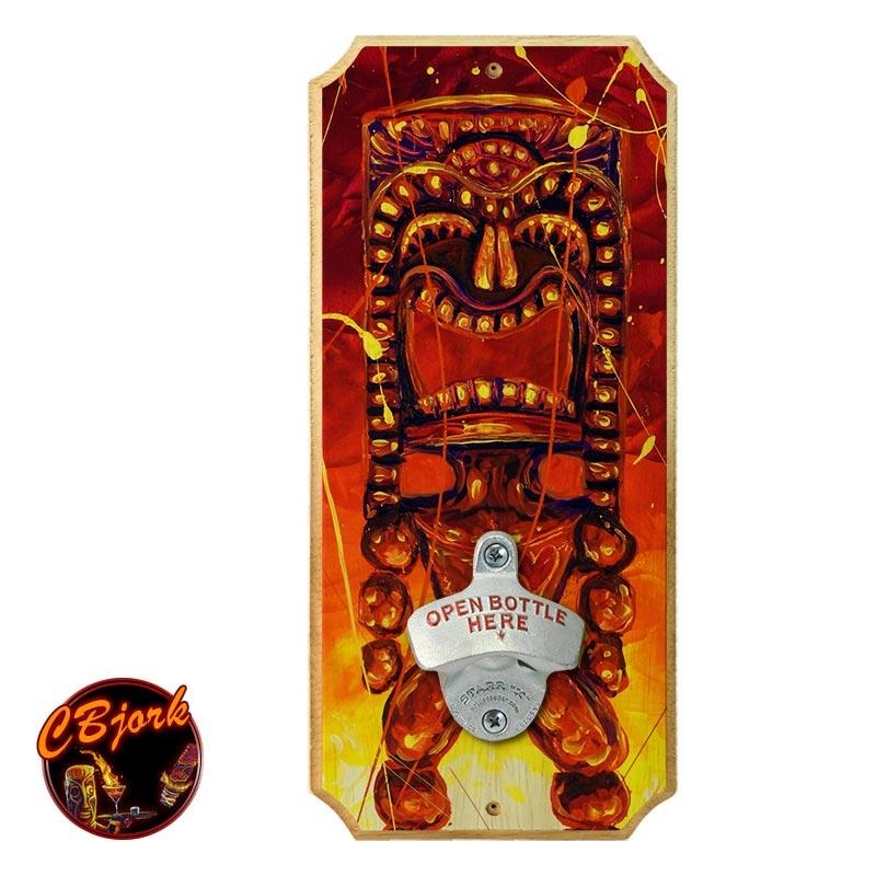 Wood Plaque Wall Mounted Bottle Opener – Tiki Hot Lava