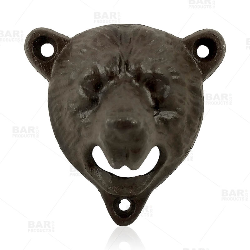 Bear Themed Wall Mounted Bottle Opener – Brown