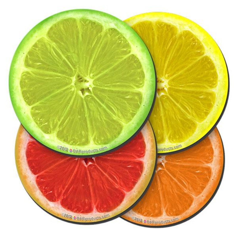 Foam Kolorcoat Coaster – 4 inch Round – Citrus