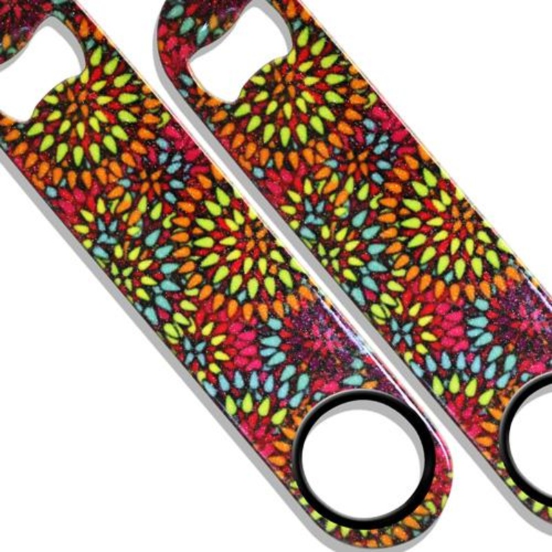 Hippie Flowers Glitter Kolorcoat Speed Bottle Opener