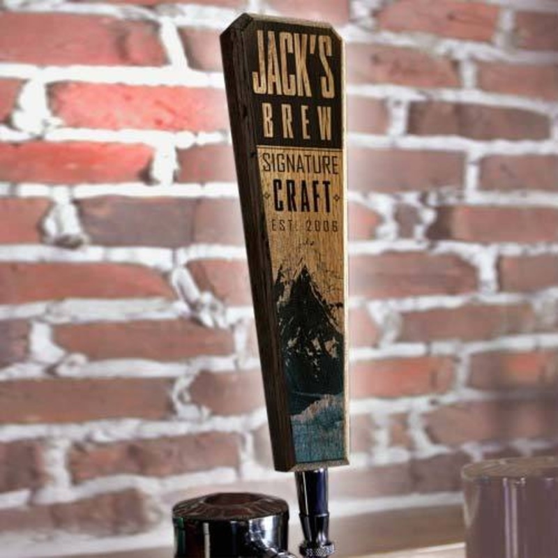 Mountain Brew – Oak Wood Beer Tap Handles – Flared Shape