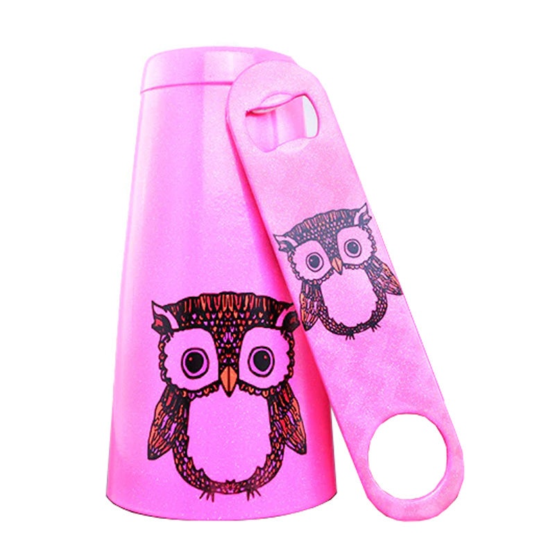 Mr. Owl Neon Pink Glitter Kolorcoat Bar Tools – Shaker or Opener