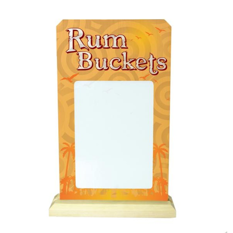 Rum Bucket Specials KolorCoat Wood Plaque Dry Erase Sign