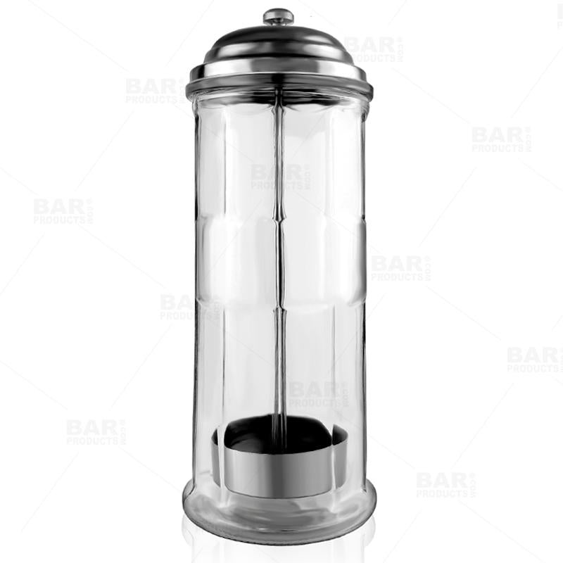 Vintage Style Glass Straw Dispenser
