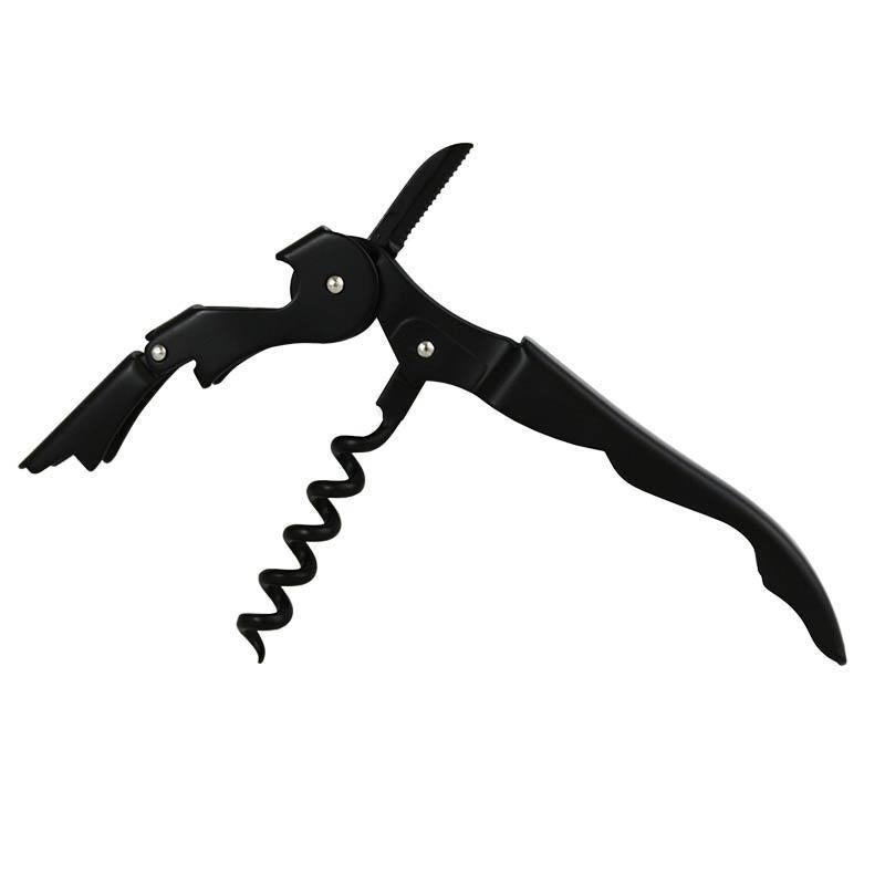 BarConic Matte Black Double-Hinged Corkscrew with Black Worm