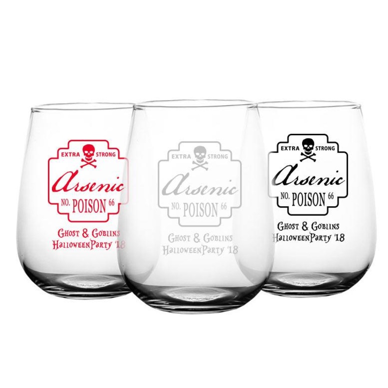 CUSTOMIZABLE Stemless Wine Glass – Poison – 17 ounce