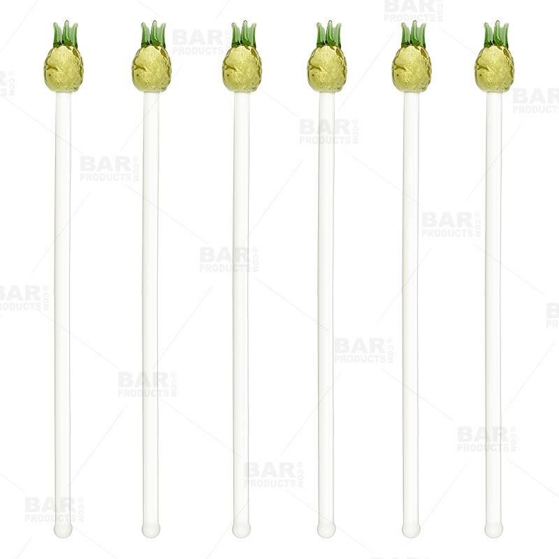 Glass Pineapple Drink Stirrers – Box of 6