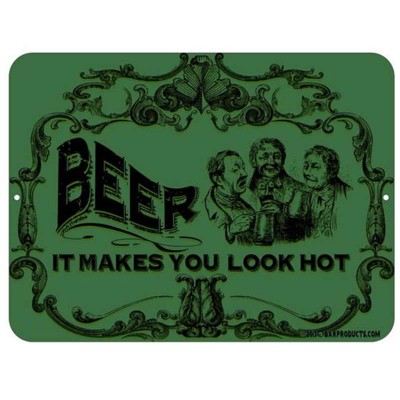 Kolorcoat Metal Bar Sign – Beer Makes You Look Hot