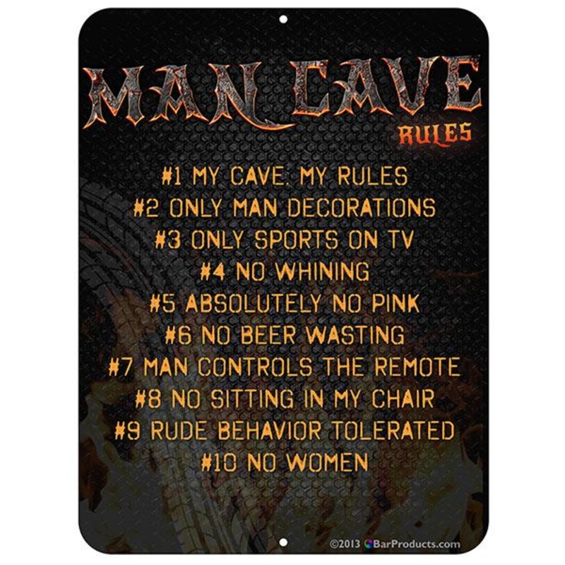 Kolorcoat Metal Bar Sign – Man Cave Rules