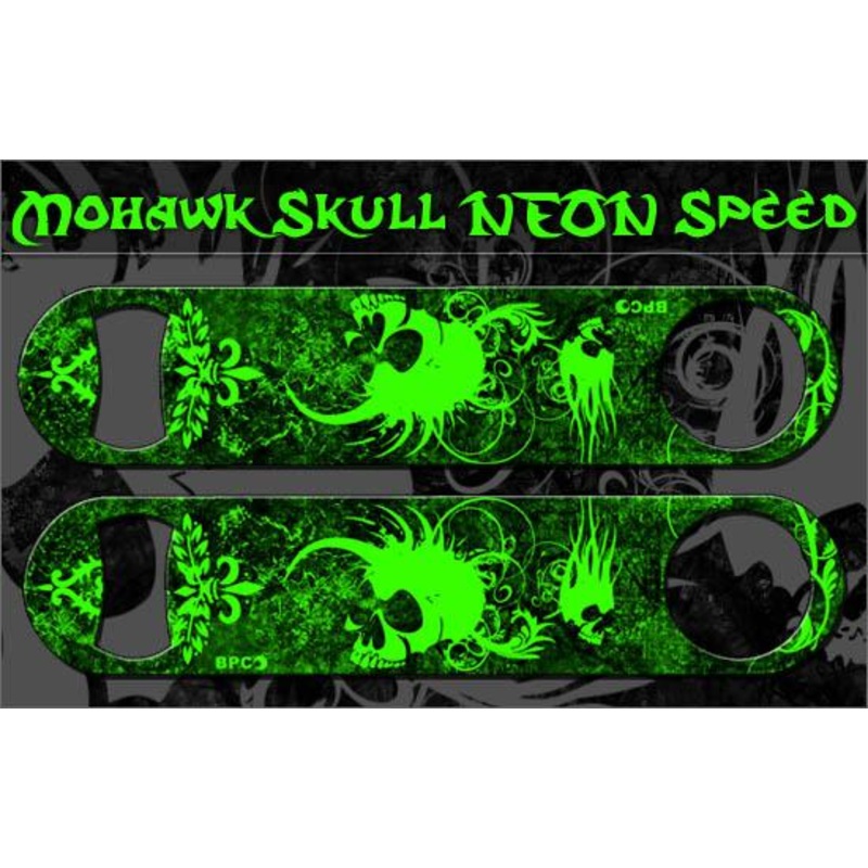 Mohawk Skulls Neon Kolorcoat Opener – Green