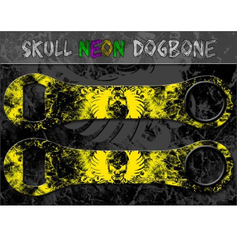 Neon Winged Skull Dog Bone Opener
