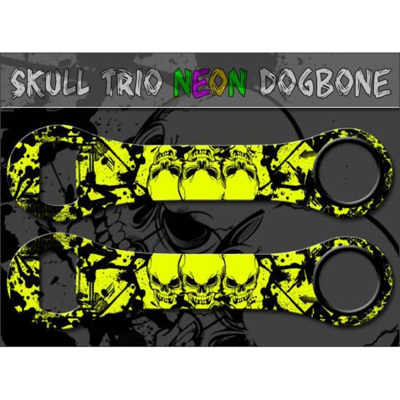 Neon Yellow Skull Trio Dog Bone Opener